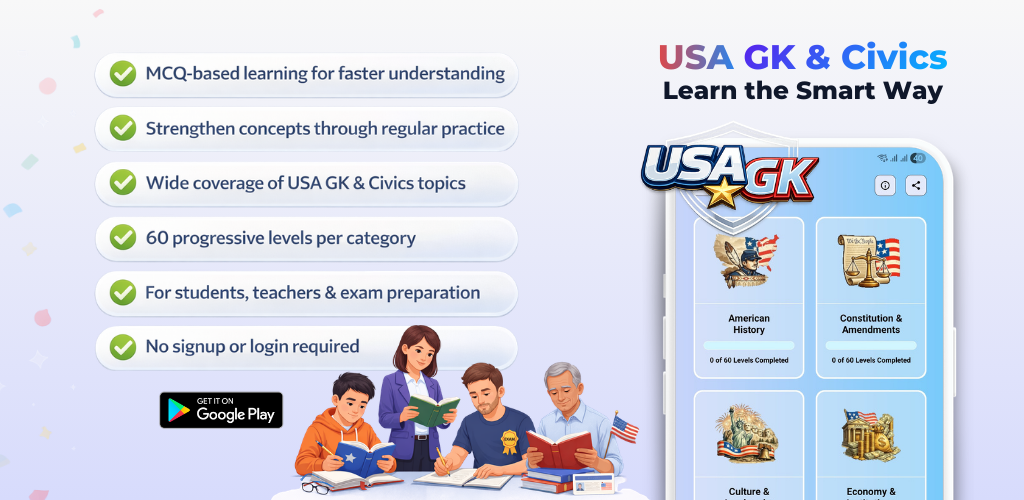 USA GK & Civics Quiz cover graphic